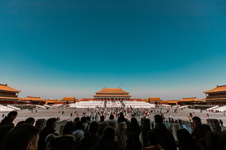 Chinese Girls and the Roberts Perspective Visitors explore the historic Forbidden City in Beijing, a UNESCO World Heritage Site.
