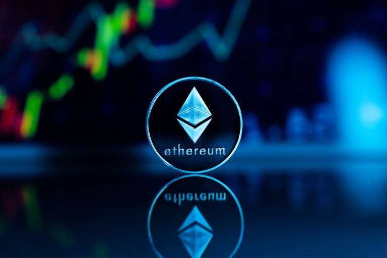 Robert Golob Gonzay Technology Trends Gonzay.com Ethereum coin with financial graph backdrop, representing cryptocurrency trends and technology.