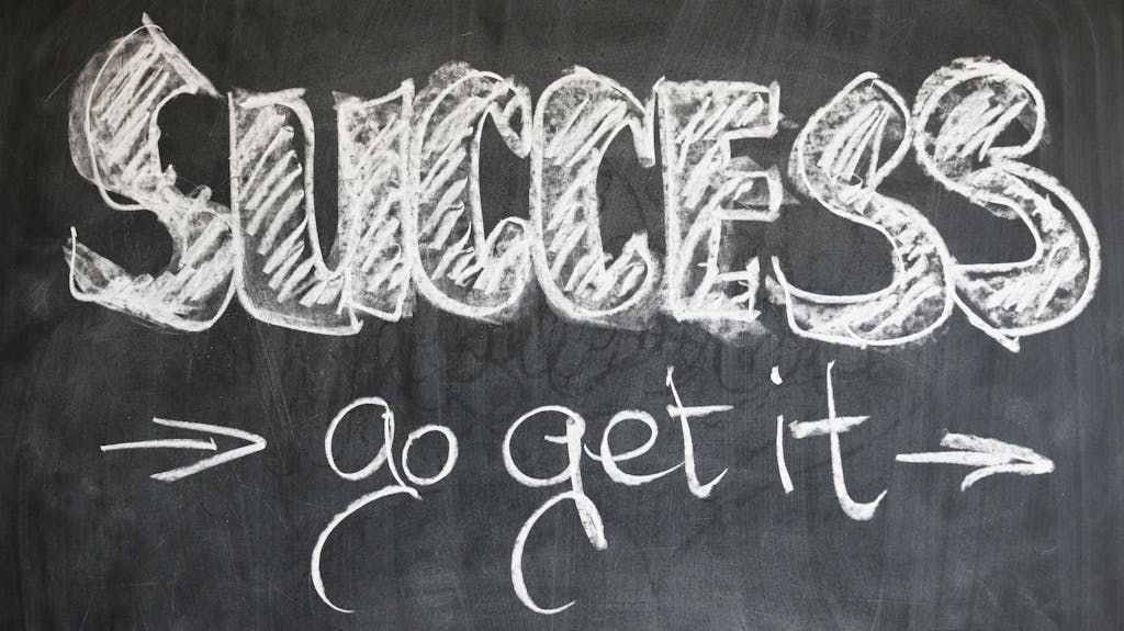 Meilaier Motivational chalkboard with 'Success - go get it' written in chalk.