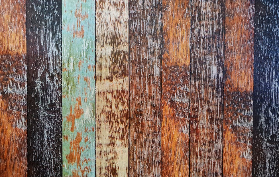 Buscrs Vibrant multicolor rustic wood plank texture ideal for backgrounds